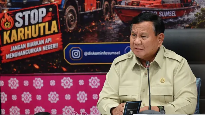Prabowo Minta Karhutla Padam Total Paling Lambat Dua Minggu