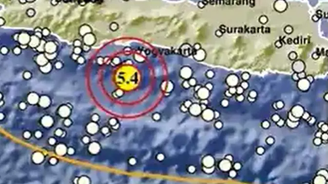 Getaran Bumi 5,4 SR Terjadi di Tenggara Cilacap, BMKG Pastikan Tanpa Tsunami